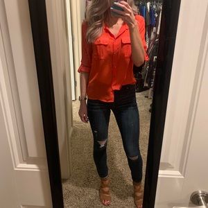 Chiffon orange colored blouse